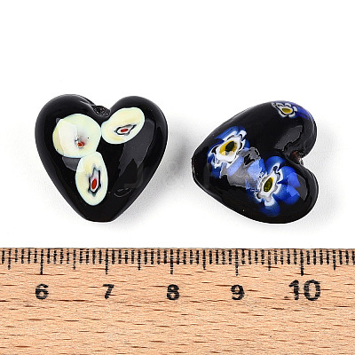 Handmade Millefiori Glass Beads LAMP-N024-43-1