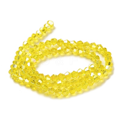 Transparent Electroplate Glass Beads Strands GLAA-F029-3mm-A21-1