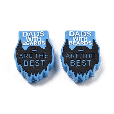 Father's Day Silicone Beads SIL-V006-02I-1