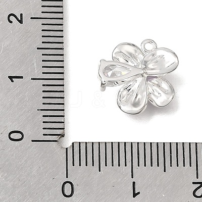 Brass Pave Clear Cubic Zirconia Pendants KK-CBA15EE-03P-A-1
