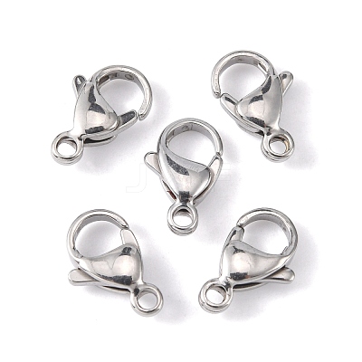 Tarnish Resistant 304 Stainless Steel Lobster Claw Clasps STAS-M262-01-13mm-1