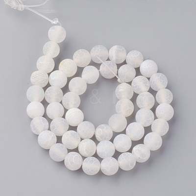 Natural Fire Crackle Agate Bead Strands G-S216-8mm-09-1