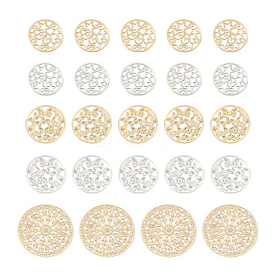 Brass Filigree Joiners Links KKC-FW0001-02-1