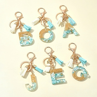 Transparent Epoxy Resin Pendant Keychains KEYC-FS00022-02-1