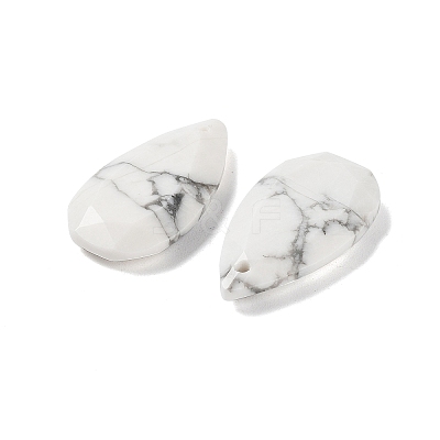 Natural Howlite Faceted Pendants G-D082-01A-1