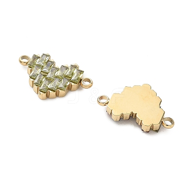 304 Stainless Steel & Rhinestone Connect Charms RB-CBAC930-01G-1