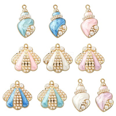 20Pcs 10 Styles Marine Theme Alloy Enamel Pendants FIND-CJ0002-93-1