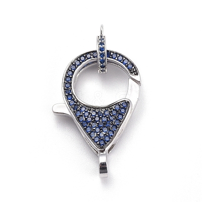 Brass Micro Pave Cubic Zirconia Lobster Claw Clasps ZIRC-K081-95P-01-1