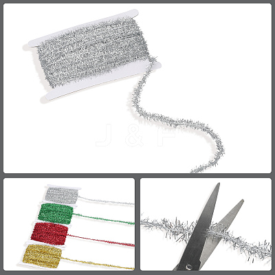 25 Yards Polyester Filigree Sparkle Tinsel Hanging Garland DIY-CY0001-97D-1