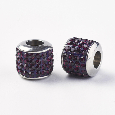 304 Stainless Steel European Beads STAS-F195-086P-10-1
