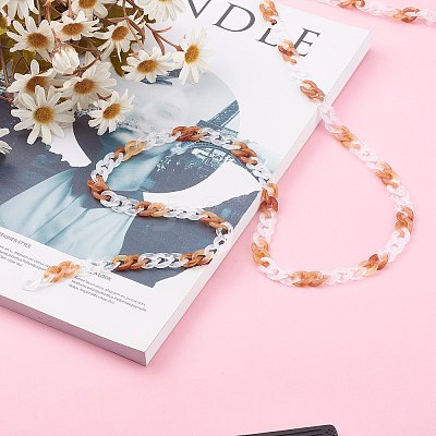 Handmade Acrylic Curb Chains AJEW-JB00943-01-1
