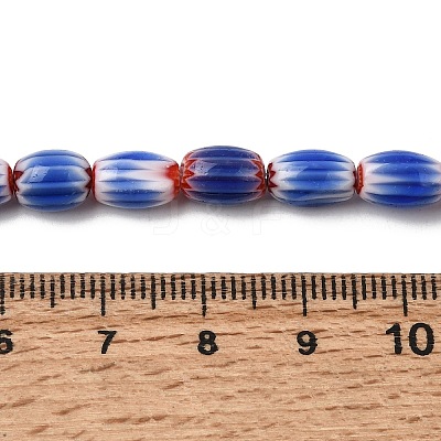 Handmade Millefiori Glass Oval Beads Strands LK-Z001-02A-06-1