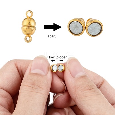 Brass Magnetic Clasps with Loops X-KK-D331-G-NF-1