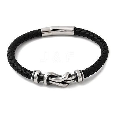 Braided Microfiber Leather Cord Bracelets BJEW-A092-01B-AS-1