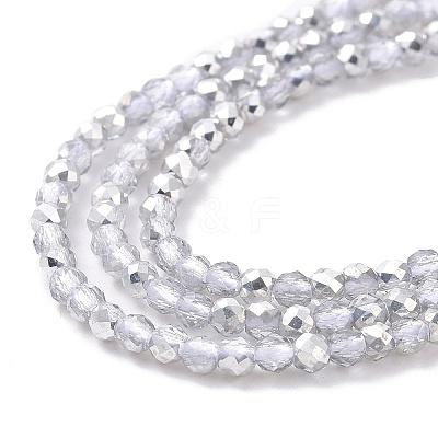 Transparent Electroplate Glass Beads Strands GLAA-H021-01A-HP06-1