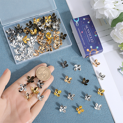 120Pcs 6 Colors Iron Bead Cap IFIN-SC0001-57-1