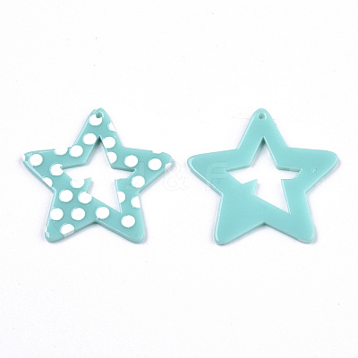 Opaque Printed Acrylic Pendants MACR-N011-007-1