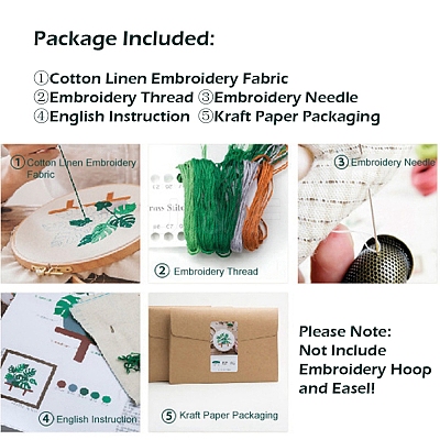 Flower Pattern DIY Embroidery Kit DIY-P077-115-1
