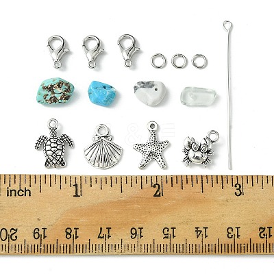 Natural & Synthetic Mixed Stone with Alloy Charms FIND-FS0002-16-1