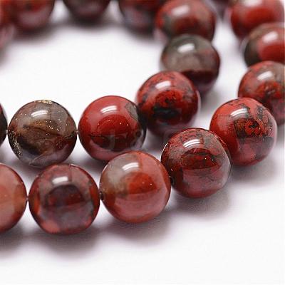 Natural Brecciated Jasper Bead Strands G-D840-67-6mm-1