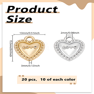 20Pcs 2 Colors UV Plating Alloy Pendants ALRI-LP0001-04-1