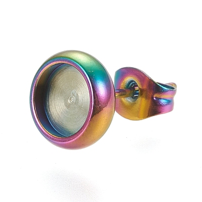 Ion Plating(IP) 304 Stainless Steel Stud Earring Settings STAS-K202-05B-M-1
