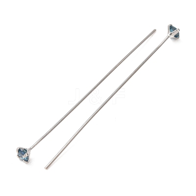 Brass Micro Pave Cubic Zirconia Stud Earring Findings CU-CBA4618-01P-06-1