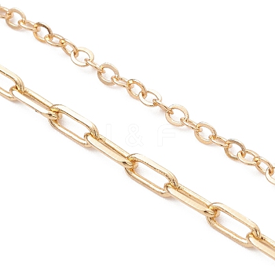 Brass Cable Chain Paperclip Chain Bracelet Making AJEW-JB01466-1