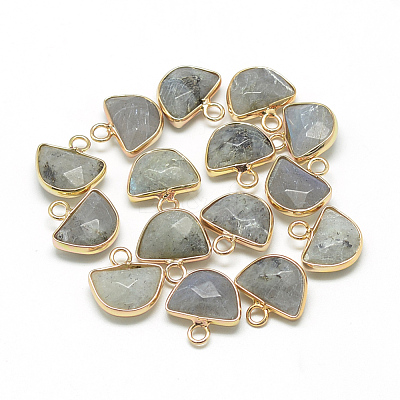 Natural Labradorite Semi Circle Pendants G-Q965-06-1