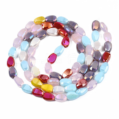 Electroplate Opaque Glass Beads Strands EGLA-S174-29-1