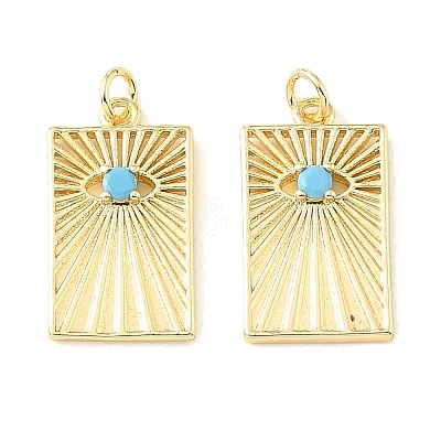 Brass Micro Pave Sky Blue Cubic Zirconia Pendants CU-CBA6938-06G-03-1