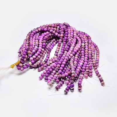 Natural Imperial Jasper Beads Strands G-I122-6mm-07-1