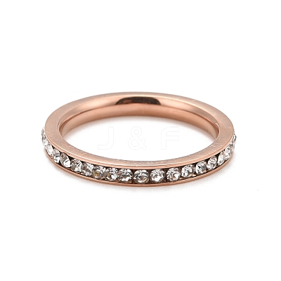 304 Stainless Steel Rhinestone Rings Set STAS-D178-01A-1