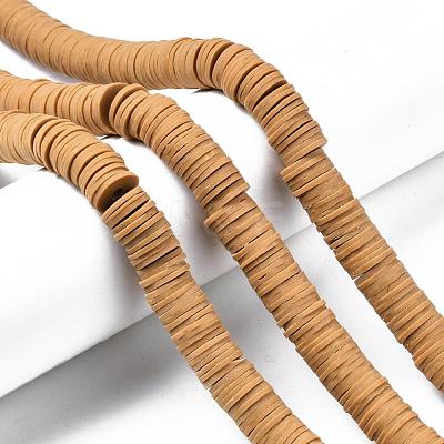 Flat Round Handmade Polymer Clay Beads CLAY-R067-12mm-37-1