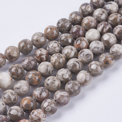 Natural Maifanite/Maifan Stone Beads Strands G-I187-8mm-01-1