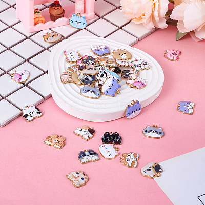 Rack Plating Printed Alloy Pendants ENAM-TA0001-82-1