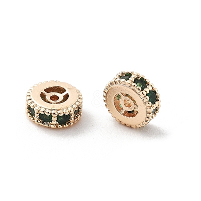 Brass Micro Pave Cubic Zirconia Beads KK-R216-10A-KCG01-1