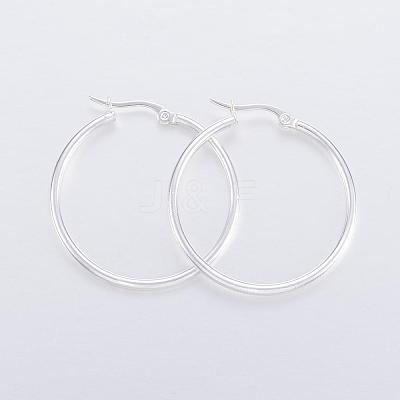 304 Stainless Steel Hoop Earrings EJEW-H327-01E-1