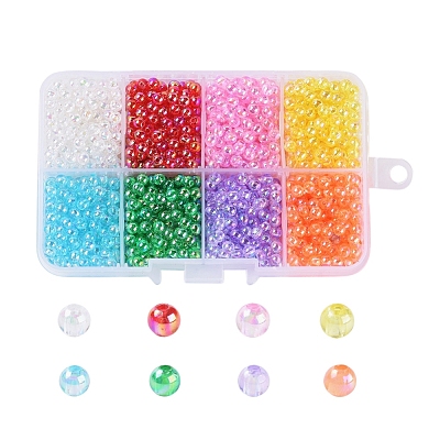 8 Colors Eco-Friendly Transparent Acrylic Beads MACR-X0020-04-4mm-1