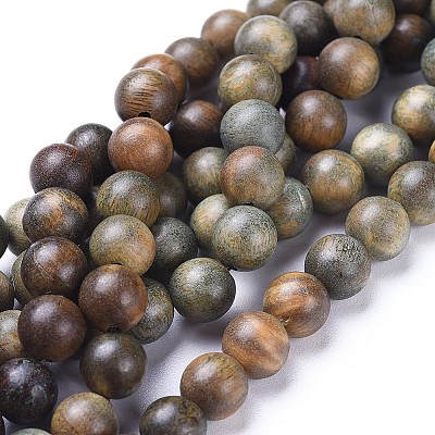 Natural Sandalwood Beads Strands X-WOOD-F008-02-B-1