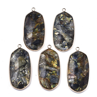 Assembled Synthetic Pyrite and Kyanite/Cyanite/Disthene Pendants G-R481-08-1