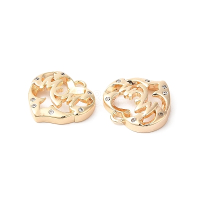 Brass Pave Cubic Zirconia Charms KK-O144-04G-1