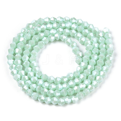 Opaque Solid Color Electroplate Glass Beads Strands EGLA-A039-P2mm-A20-1