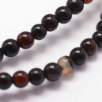 Natural Black Agate Beads Strands G-N0184-02-2mm-1
