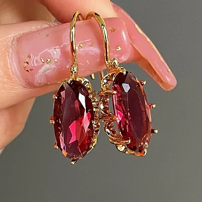 Alloy Cubic Zirconia Dangle Earrings FS-WGEFC92-04-1