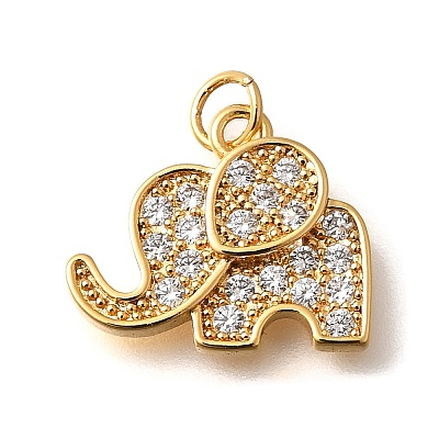 Brass Micro Pave Cubic Zirconia Pendants KK-K294-12G-1