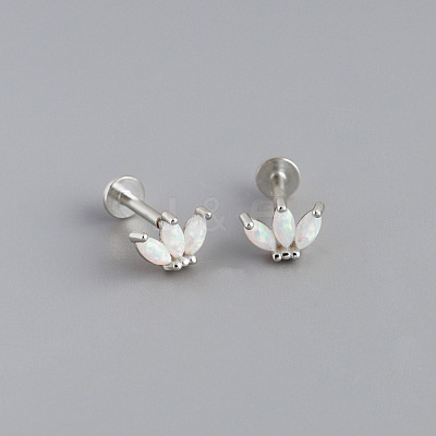 925 Sterling Silver with Synthetic Opal Cartilage Earrings FS-WG3DFDB-05-1
