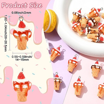 20Pcs 2 Styles Resin Pendants RESI-CJC0031-006P-1