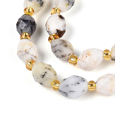 Natural Flower Opal Beads Strands G-N342-35-8x6-14-1