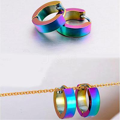 Brass Huggie Hoop Earrings EJEW-EE0002-252A-1